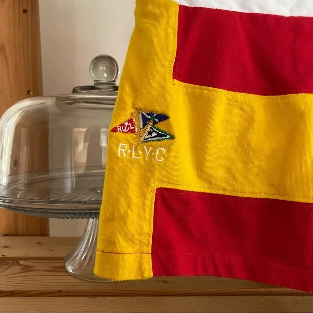 Ralph Lauren Sailing Yacht Club Yellow Red Rugby Stripe Skort Skirt